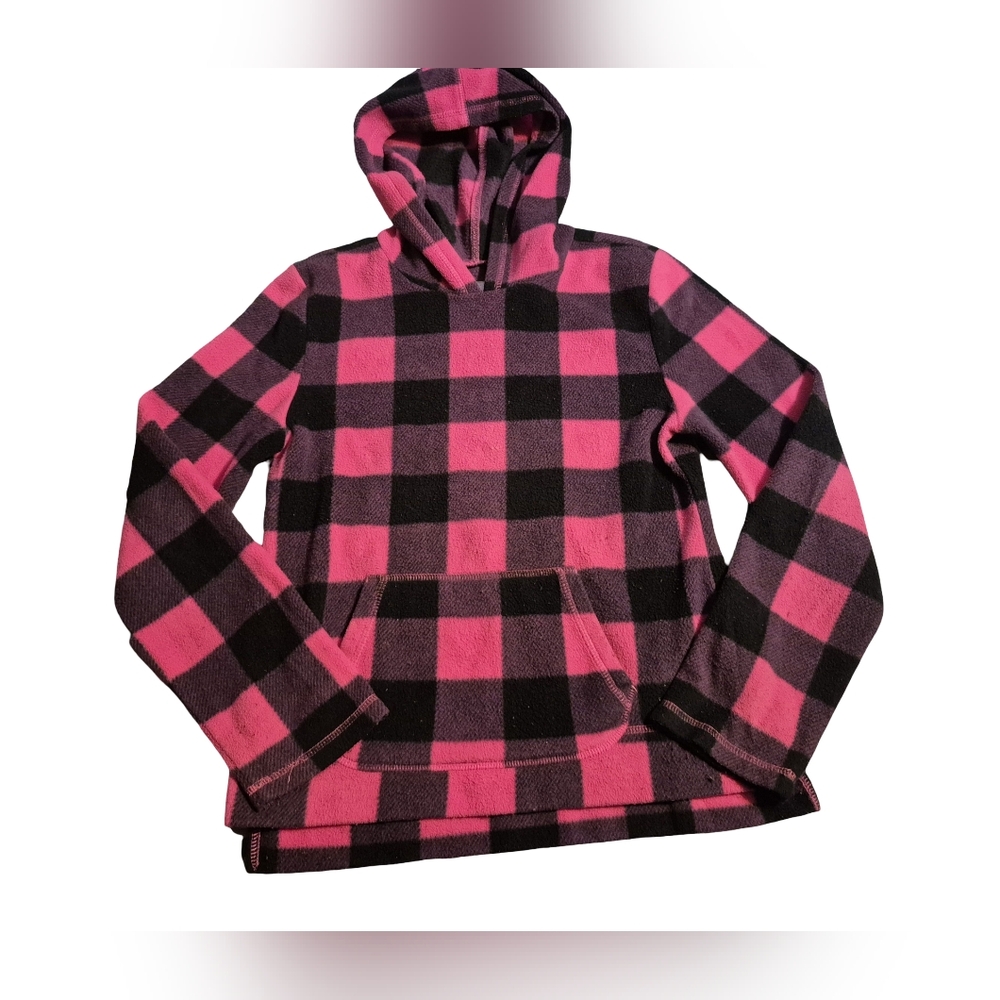Green Soda Pink and Black Plaid Hoodie